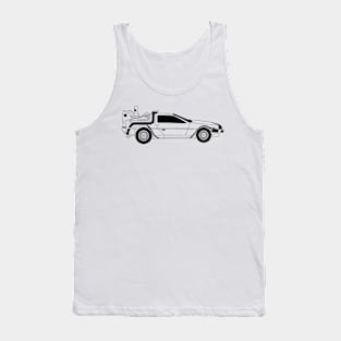 The DMC DeLorean Black Outline Tank Top